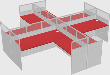 Shared l-shaped cubicles