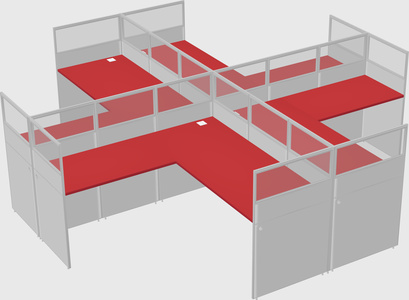 Shared l-shaped cubicles