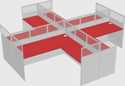 Shared l-shaped cubicles