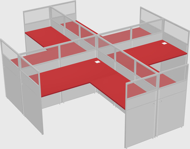 Shared l-shaped cubicles