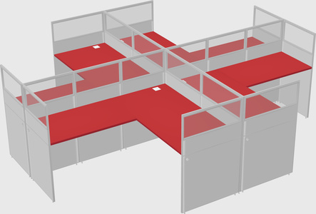 Shared l-shaped cubicles