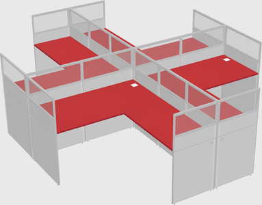 Shared l-shaped cubicles