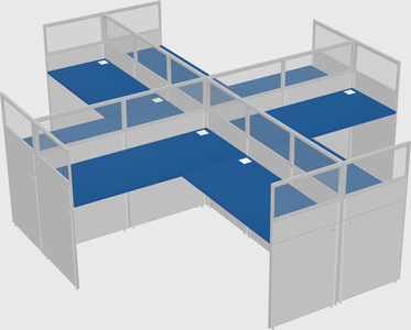 Shared l-shaped cubicles