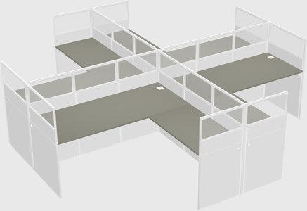 Shared l-shaped cubicles