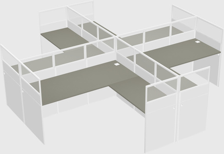 Shared l-shaped cubicles