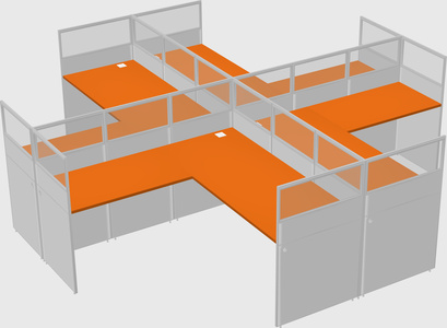 Shared l-shaped cubicles
