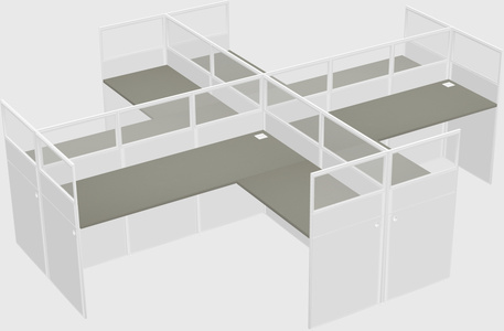 Shared l-shaped cubicles