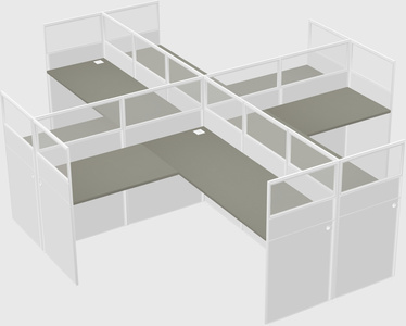 Shared l-shaped cubicles