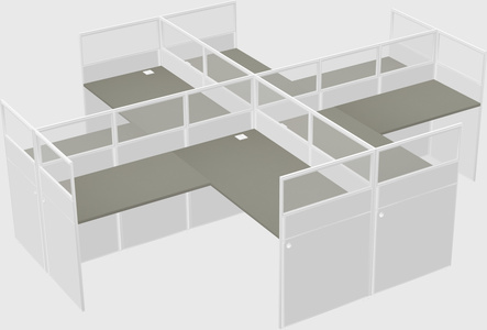 Shared l-shaped cubicles