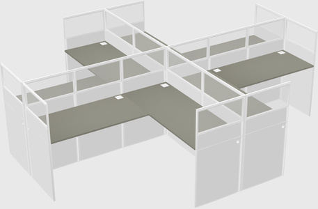 Shared l-shaped cubicles