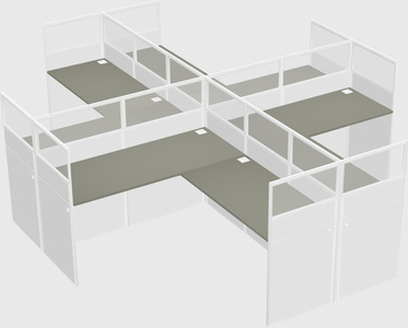 Shared l-shaped cubicles