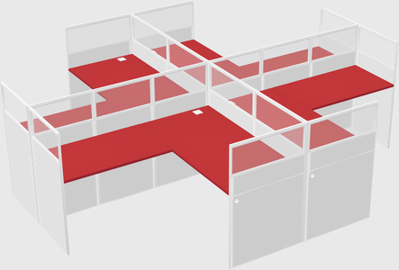 Shared l-shaped cubicles