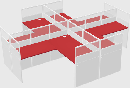 Shared l-shaped cubicles