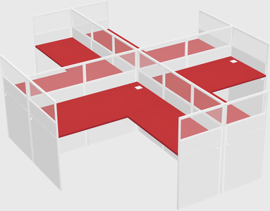 Shared l-shaped cubicles