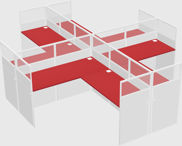 Shared l-shaped cubicles