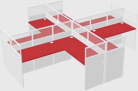 Shared l-shaped cubicles