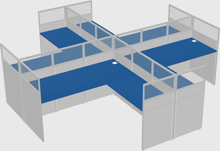 Shared l-shaped cubicles