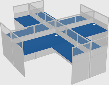 Shared l-shaped cubicles