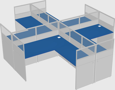 Shared l-shaped cubicles