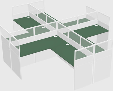 Shared l-shaped cubicles