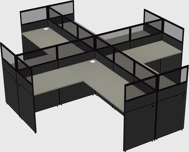 Shared l-shaped cubicles
