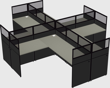 Shared l-shaped cubicles