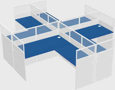 Shared l-shaped cubicles