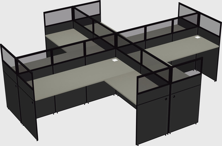 Shared l-shaped cubicles