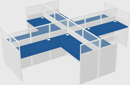 Shared l-shaped cubicles