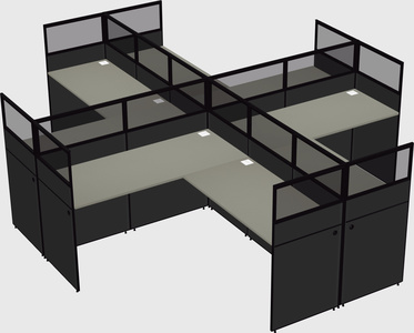 Shared L-shaped Cubicles