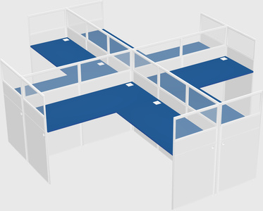 Shared l-shaped cubicles