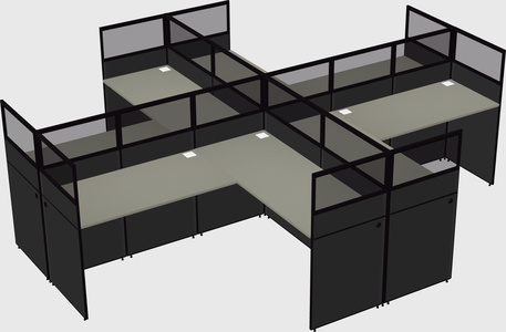 Shared l-shaped cubicles