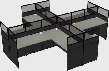 Shared l-shaped cubicles