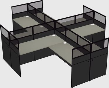 Shared l-shaped cubicles