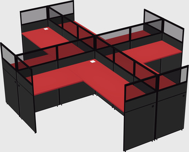 Shared l-shaped cubicles