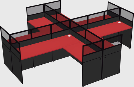 Shared l-shaped cubicles