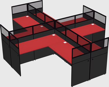 Shared l-shaped cubicles
