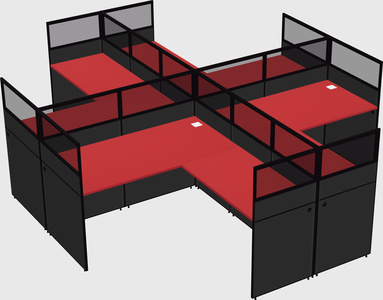 Shared L-shaped Cubicles