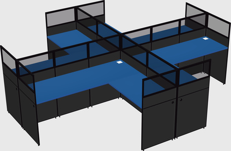 Shared L-shaped Cubicles