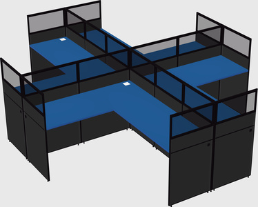 Shared l-shaped cubicles