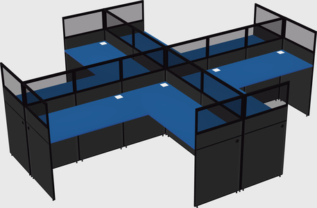 Shared l-shaped cubicles