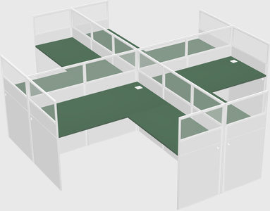 Shared l-shaped cubicles