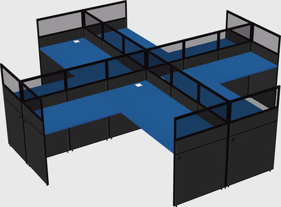 Shared l-shaped cubicles
