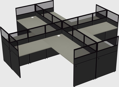 Shared l-shaped cubicles