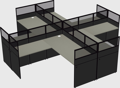 Shared l-shaped cubicles