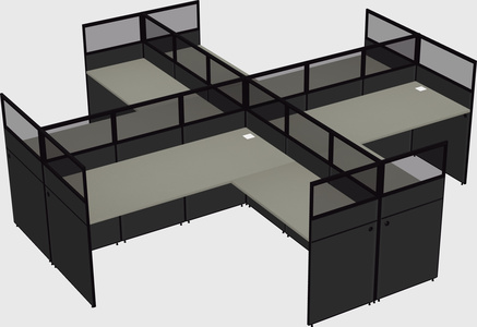Shared l-shaped cubicles