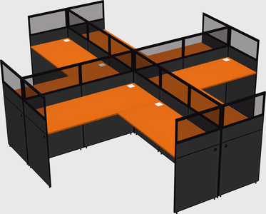 Shared l-shaped cubicles
