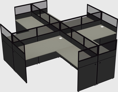 Shared l-shaped cubicles