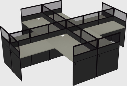 Shared l-shaped cubicles