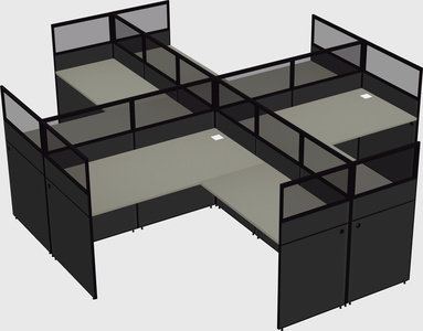 Shared l-shaped cubicles